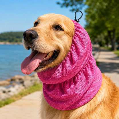 Water-Activated Dog Cooling Snood for Summer Walks - Lightweight Neck & Ear Cooler for Hot Weather, Beach Days & Long-Fur Dogs