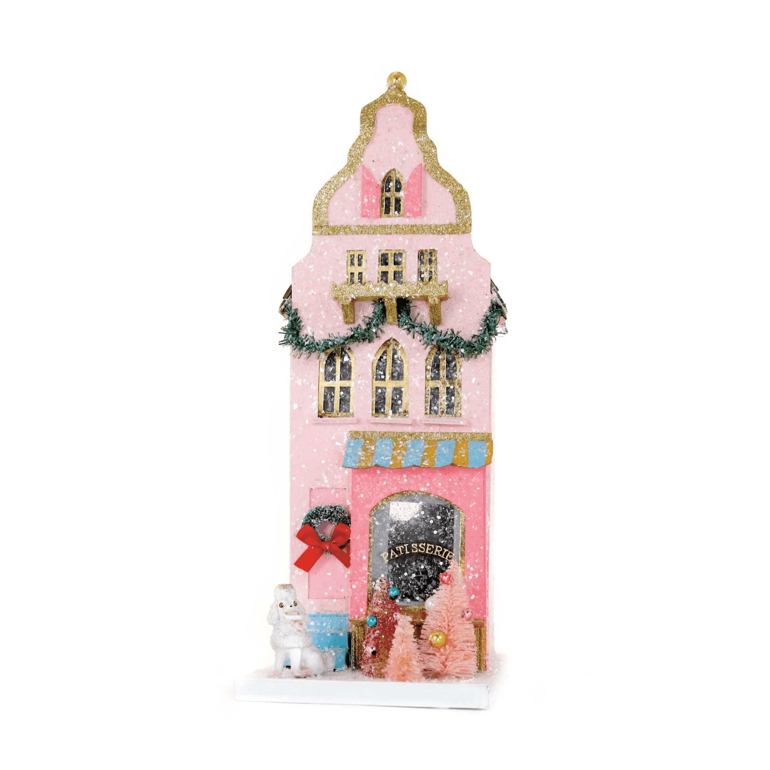 Holiday Village House – Pink Patisserie Christmas Decoration, 17.75 in
