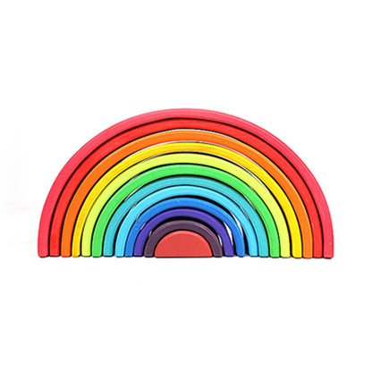 Montessori Wooden Rainbow Stacking Blocks Set