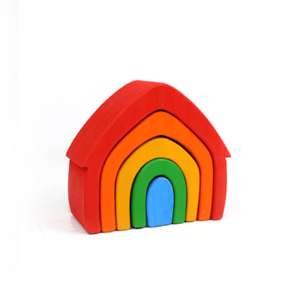Montessori Wooden Rainbow Stacking Blocks Set