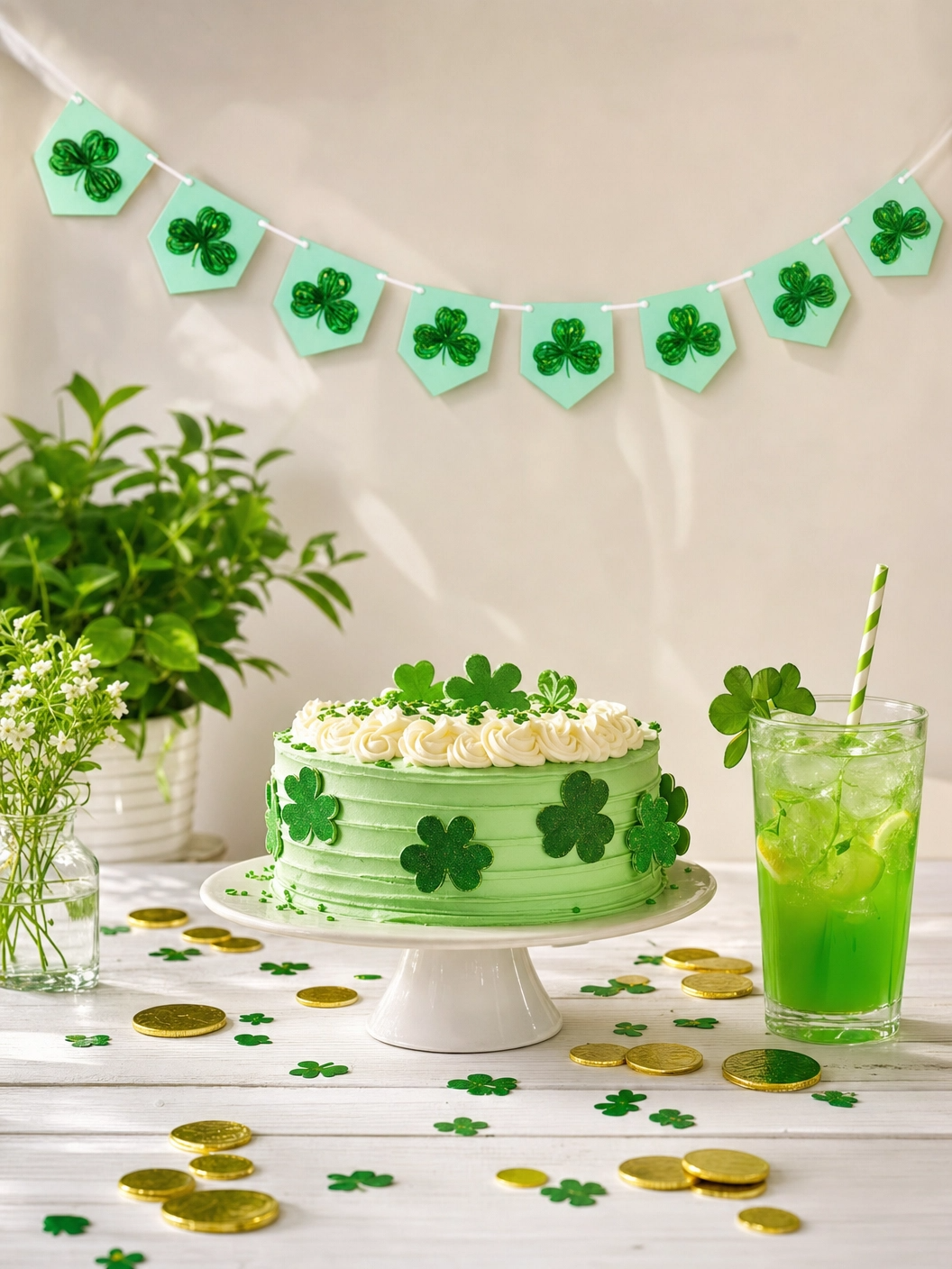 Shamrock Shape Bamboo Fiber Tray, 15 in