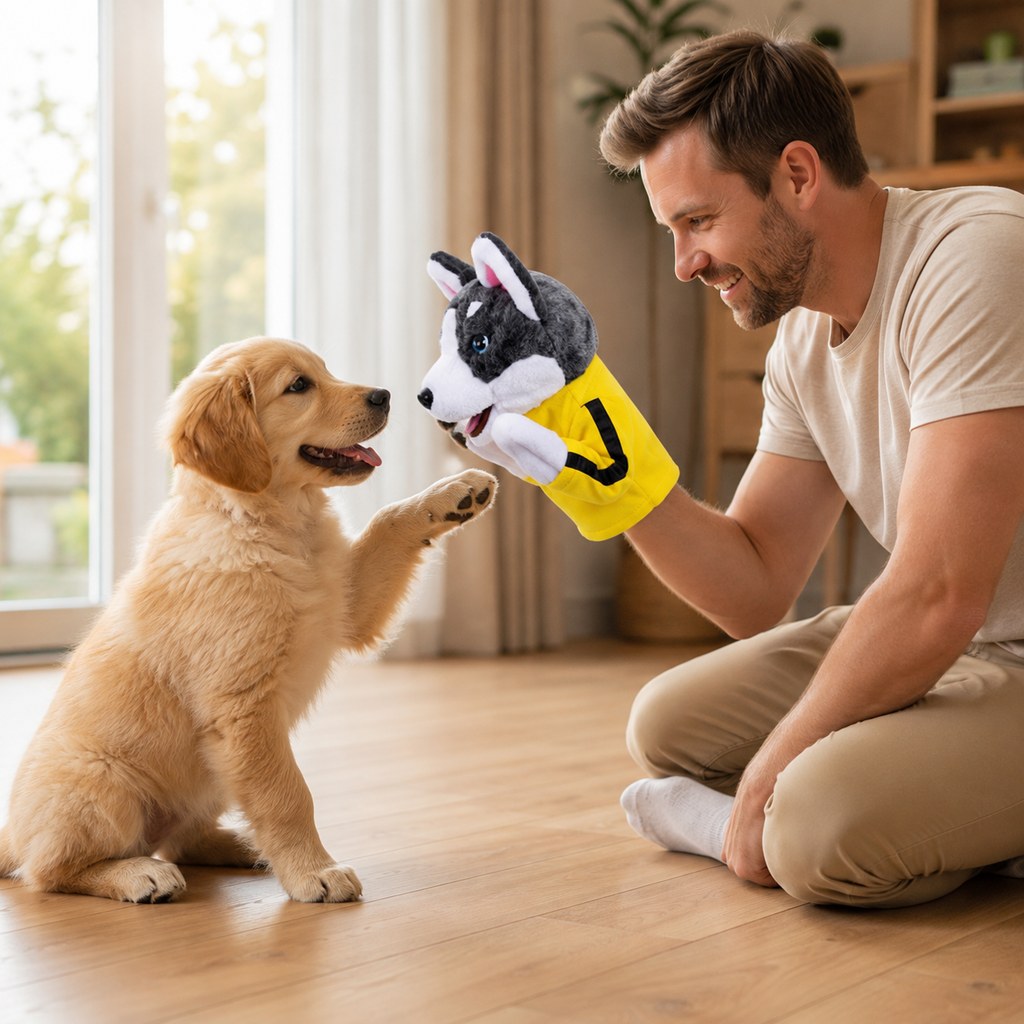 Interactive Boxing Pet Puppet for Indoor Play – Squeeze-to-Punch Sound Toy for Bored Dogs & Cats