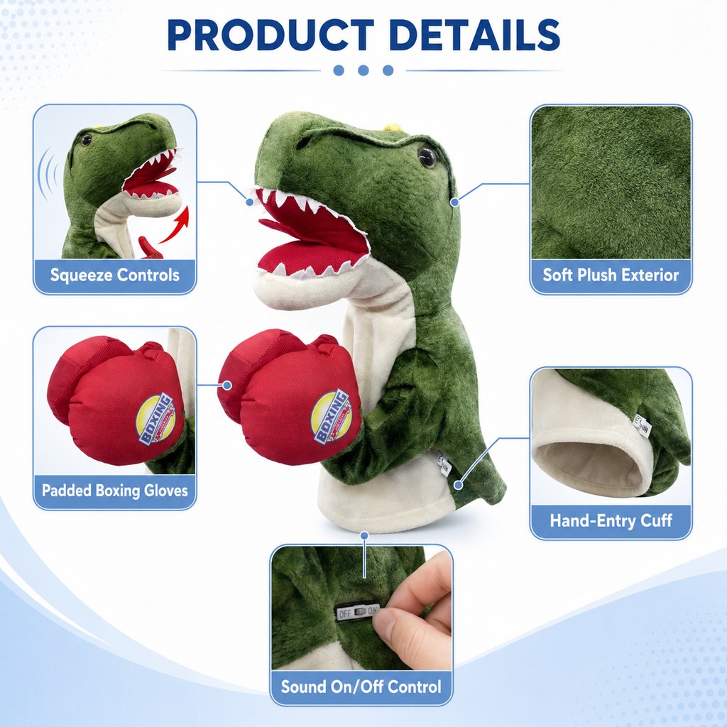 Interactive Boxing Pet Puppet for Indoor Play – Squeeze-to-Punch Sound Toy for Bored Dogs & Cats
