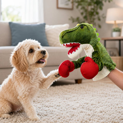 Interactive Boxing Pet Puppet for Indoor Play – Squeeze-to-Punch Sound Toy for Bored Dogs & Cats