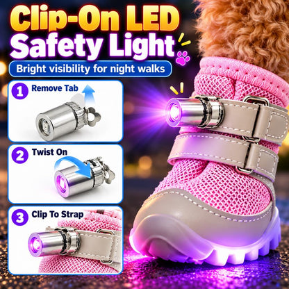 LED Light-Up Dog Boots for Night Walks – Breathable Anti-Slip Paw Protection