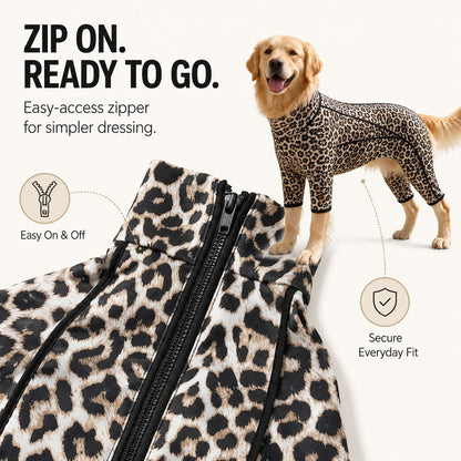 Four-Leg Full-Body Dog Jumpsuit for Home & Outdoor Wear – Helps Contain Loose Fur & Everyday Dirt