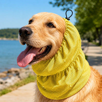 Water-Activated Dog Cooling Snood for Summer Walks - Lightweight Neck & Ear Cooler for Hot Weather, Beach Days & Long-Fur Dogs
