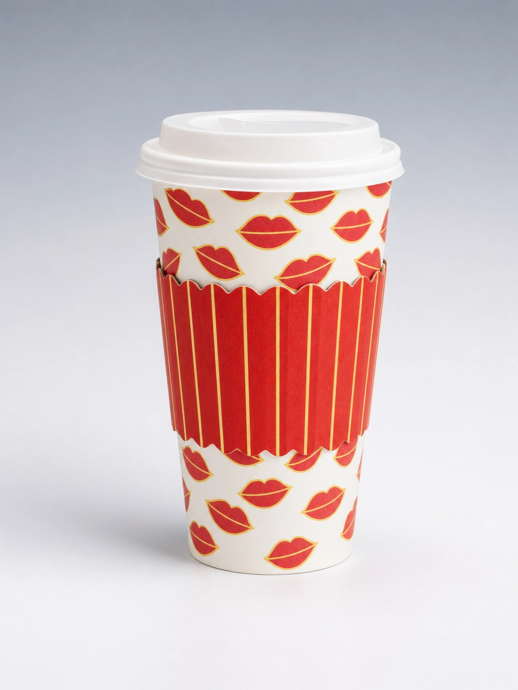 Lip Pattern Paper To Go Cups, 8 ct, 16 oz