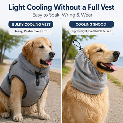 Water-Activated Dog Cooling Snood for Summer Walks - Lightweight Neck & Ear Cooler for Hot Weather, Beach Days & Long-Fur Dogs