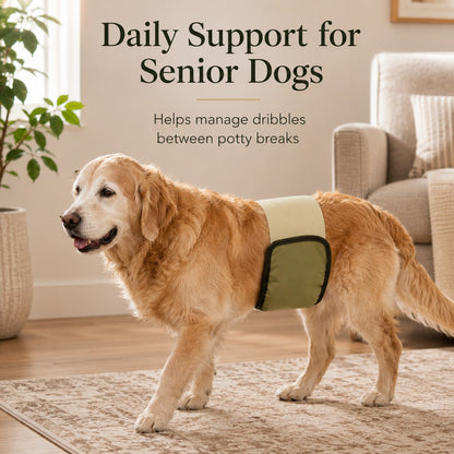 3-Pack Washable Male Dog Belly Bands for Indoor Marking & Senior Dribbles - Reusable Dog Diaper Wraps to Protect Floors & Furniture