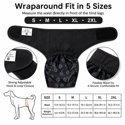 Reusable Male Dog Urine Collection Wrap with 50 Bags - Indoor Marking & Accident Support