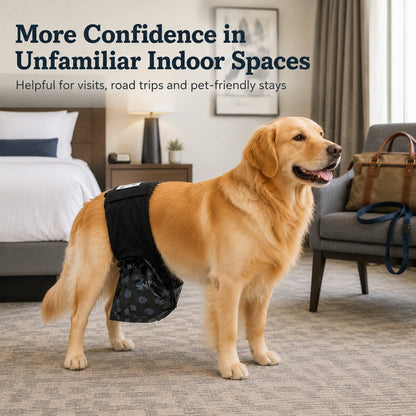 Reusable Male Dog Urine Collection Wrap with 50 Bags - Indoor Marking & Accident Support