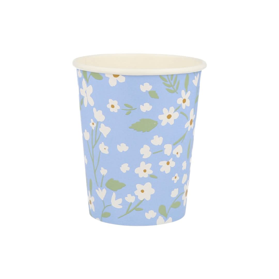 Ditsy Floral Paper Cups – 9 oz Party Set of 12 (4 Colors)
