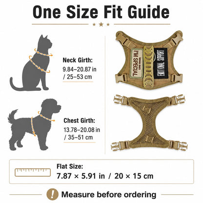 Mini Tactical Pet Harness Vest for Cats & Small Dogs - Outdoor Walking Harness with Handle to Reduce Neck Pulling
