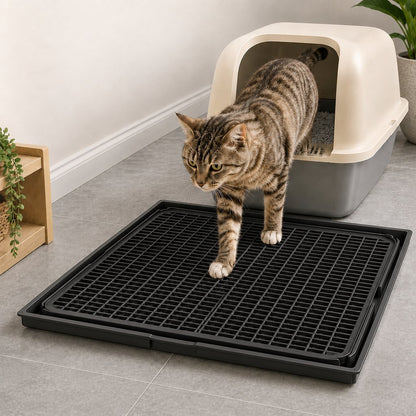 Modular Cat Litter Mat for Litter Box Exits - Double-Layer Litter Trap for Cleaner Floors