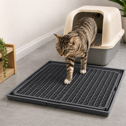 Modular Cat Litter Mat for Litter Box Exits - Double-Layer Litter Trap for Cleaner Floors