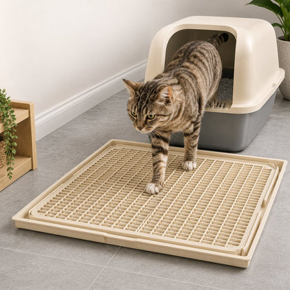 Modular Cat Litter Mat for Litter Box Exits - Double-Layer Litter Trap for Cleaner Floors