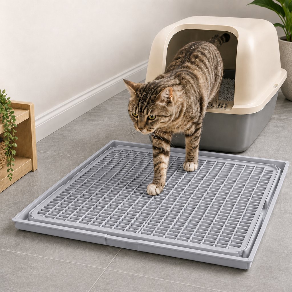 Modular Cat Litter Mat for Litter Box Exits - Double-Layer Litter Trap for Cleaner Floors