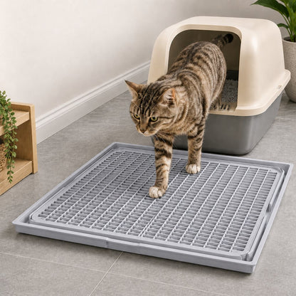Modular Cat Litter Mat for Litter Box Exits - Double-Layer Litter Trap for Cleaner Floors