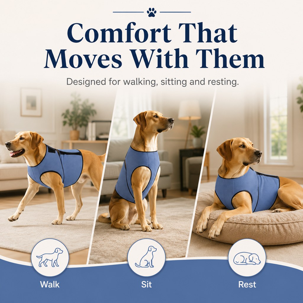 Dog Calming Wrap Vest for Thunderstorms, Fireworks & Travel - Breathable Adjustable Comfort Shirt for Stressful Moments