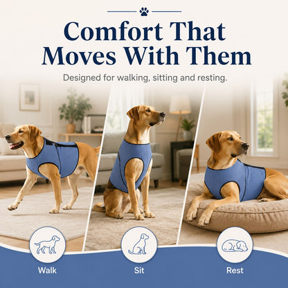 Dog Calming Wrap Vest for Thunderstorms, Fireworks & Travel - Breathable Adjustable Comfort Shirt for Stressful Moments