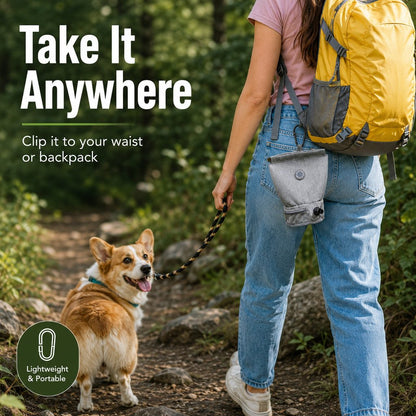 Dog Poop Bag Holder for Walks - Carry Used Waste Bags Hands-Free Until the Next Trash Can