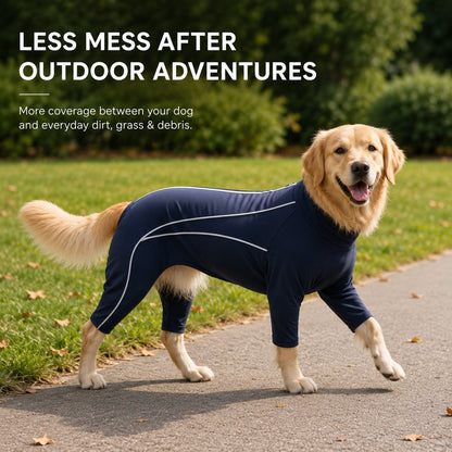 Four-Leg Full-Body Dog Jumpsuit for Home & Outdoor Wear – Helps Contain Loose Fur & Everyday Dirt