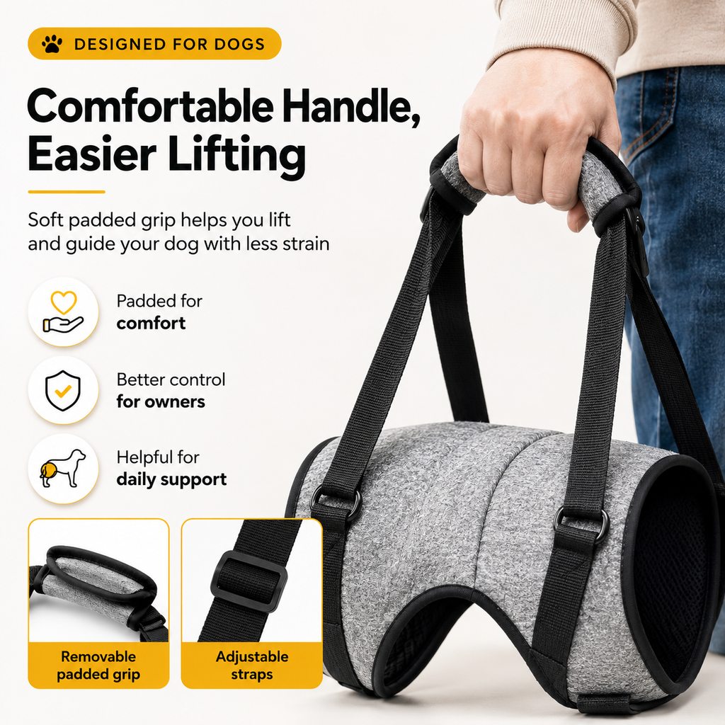Dog Rear Support Harness for Stairs, Walks & Car Rides - Mobility Lift Sling for Senior Dogs with Weak Hind Legs