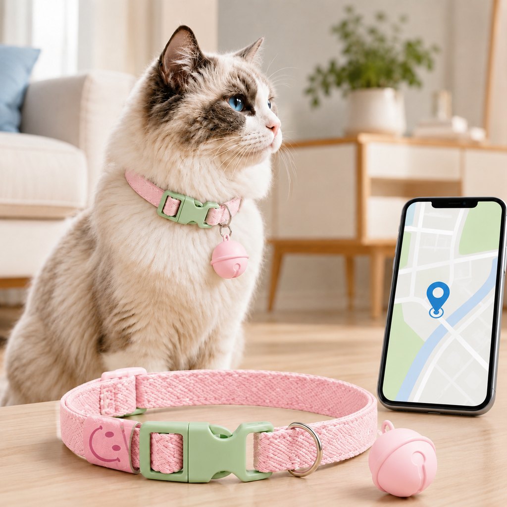 Smart Pet Tracker Bell Collar for Cats & Small Dogs - Find Hiding Pets Faster at Home, in the Yard & on Daily Walks