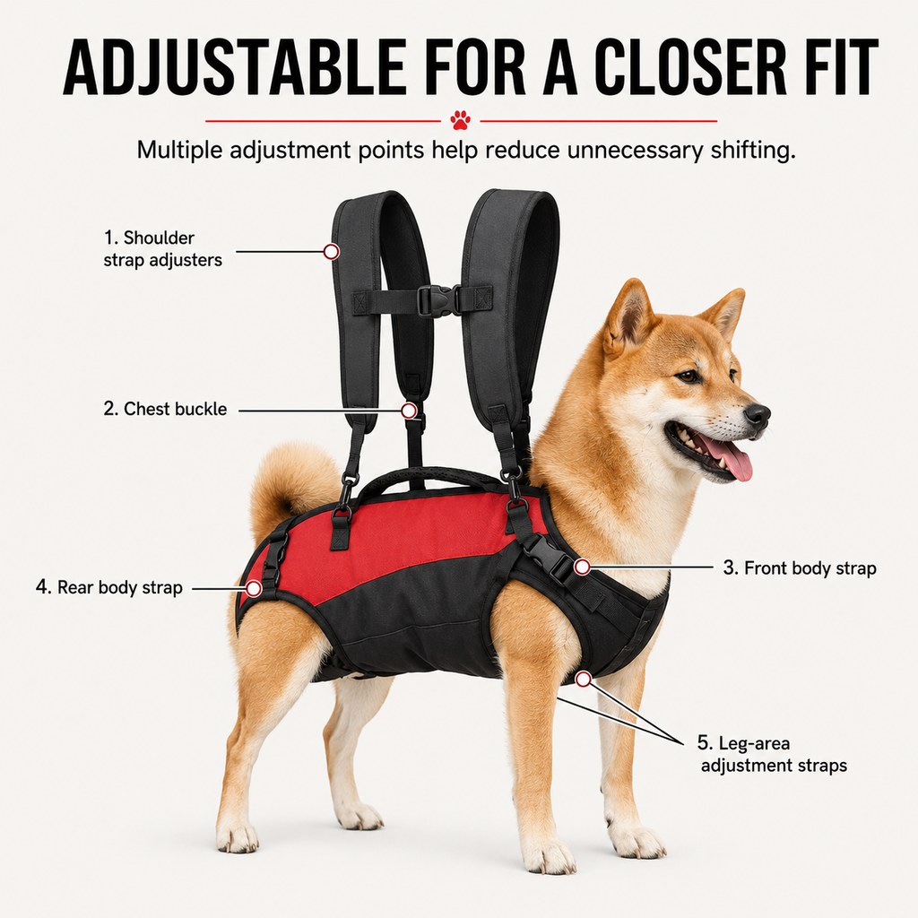 Hands-Free Dog Carrier Harness Backpack for Walks, Hiking & Travel — Carry Tired Small & Medium Dogs Comfortably
