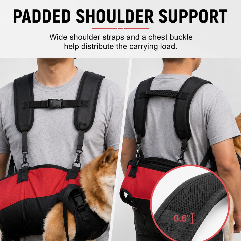 Hands-Free Dog Carrier Harness Backpack for Walks, Hiking & Travel — Carry Tired Small & Medium Dogs Comfortably