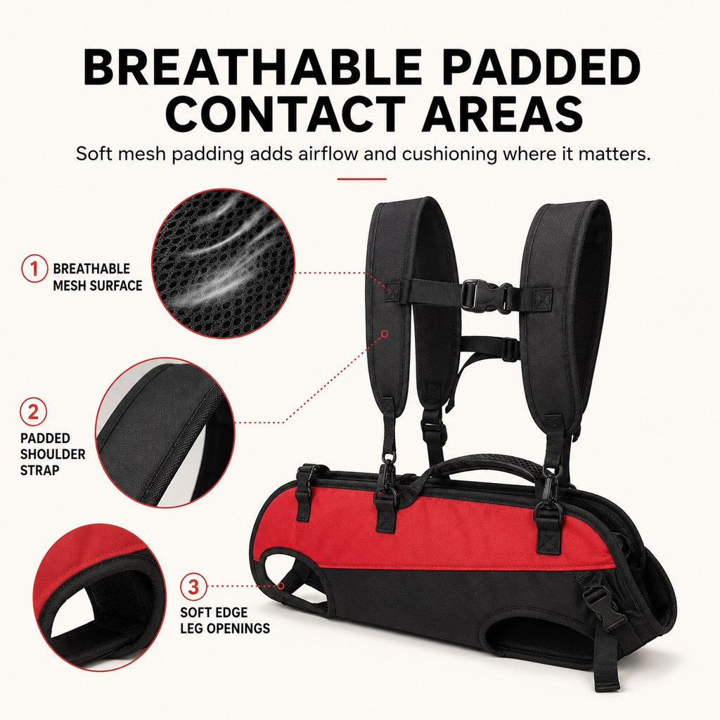 Hands-Free Dog Carrier Harness Backpack for Walks, Hiking & Travel — Carry Tired Small & Medium Dogs Comfortably