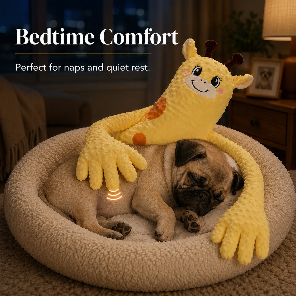 Remote-Controlled Pet Calming Plush Companion with Heated Paws – 3 Comfort Modes & 30-Min Auto Shut-Off for Dogs and Cats, Cozy Bedtime Companion