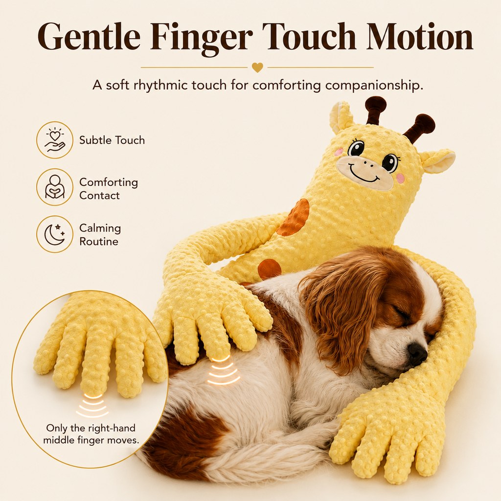 Remote-Controlled Pet Calming Plush Companion with Heated Paws – 3 Comfort Modes & 30-Min Auto Shut-Off for Dogs and Cats, Cozy Bedtime Companion