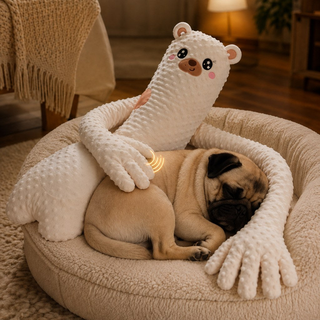 Remote-Controlled Pet Calming Plush Companion with Heated Paws – 3 Comfort Modes & 30-Min Auto Shut-Off for Dogs and Cats, Cozy Bedtime Companion
