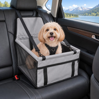 Pet Car Booster Seat for Small Dogs and Cats - Stable Travel Seat to Reduce Roaming in Front and Rear Seats