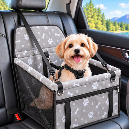 Pet Car Booster Seat for Small Dogs and Cats - Stable Travel Seat to Reduce Roaming in Front and Rear Seats