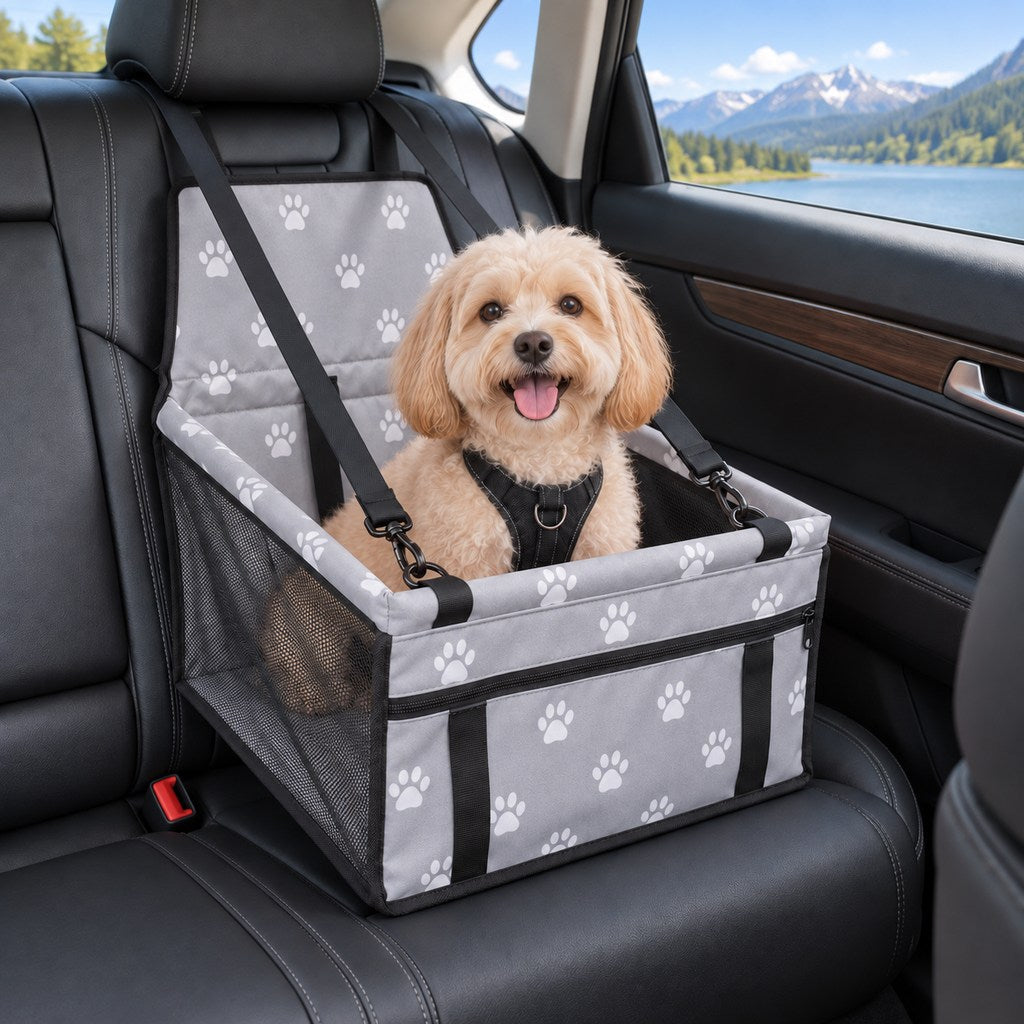 Pet Car Booster Seat for Small Dogs and Cats - Stable Travel Seat to Reduce Roaming in Front and Rear Seats