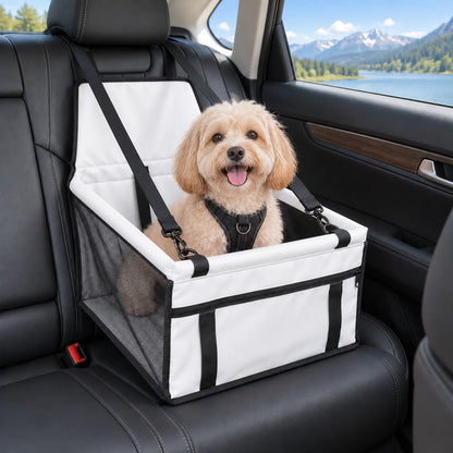 Pet Car Booster Seat for Small Dogs and Cats - Stable Travel Seat to Reduce Roaming in Front and Rear Seats