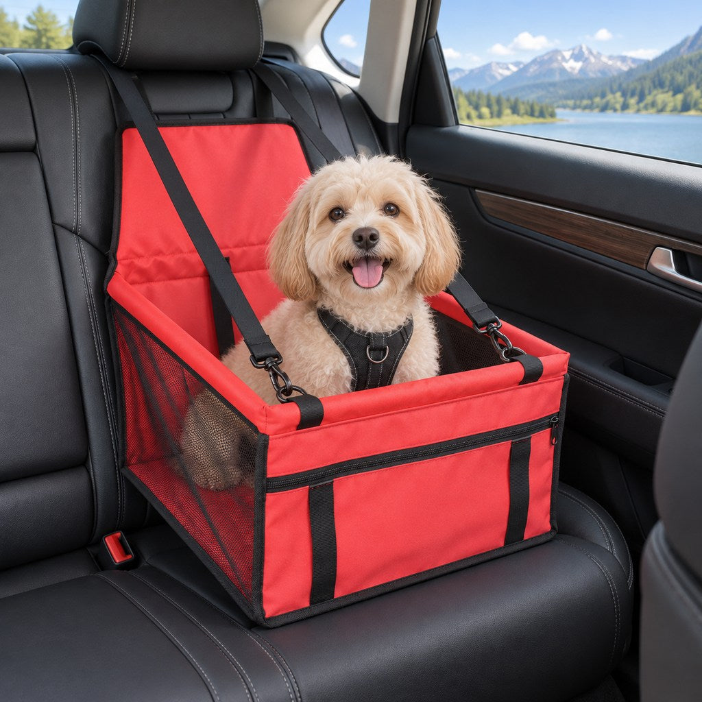 Pet Car Booster Seat for Small Dogs and Cats - Stable Travel Seat to Reduce Roaming in Front and Rear Seats