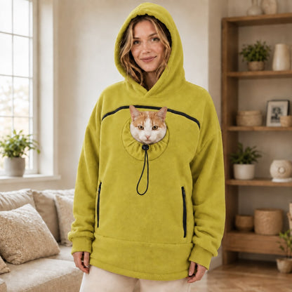 Hands-Free Pet Carrier Hoodie – Cozy Front Pouch for Cats & Small Dogs at Home & Everyday Outings