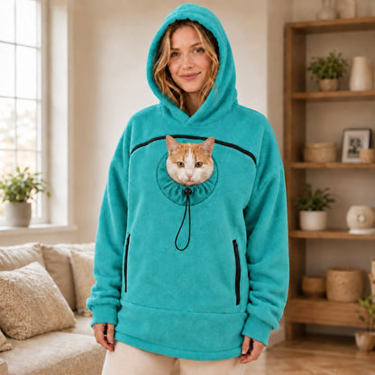 Hands-Free Pet Carrier Hoodie – Cozy Front Pouch for Cats & Small Dogs at Home & Everyday Outings