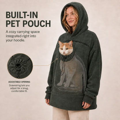 Hands-Free Pet Carrier Hoodie – Cozy Front Pouch for Cats & Small Dogs at Home & Everyday Outings