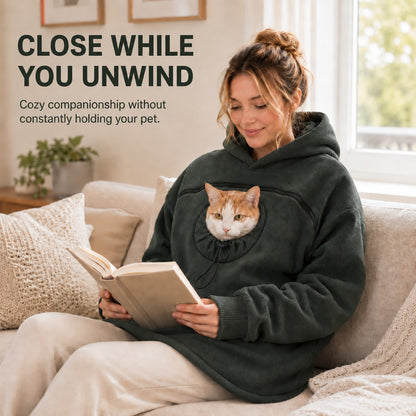 Hands-Free Pet Carrier Hoodie – Cozy Front Pouch for Cats & Small Dogs at Home & Everyday Outings