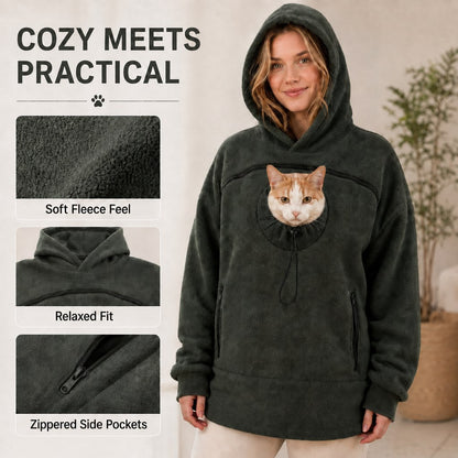 Hands-Free Pet Carrier Hoodie – Cozy Front Pouch for Cats & Small Dogs at Home & Everyday Outings