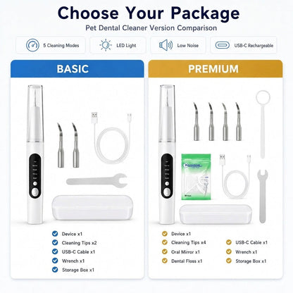 Ultrasonic Pet Dental Cleaner for Dogs & Cats – At-Home Tartar Care for Fresher Breath Between Vet Visits
