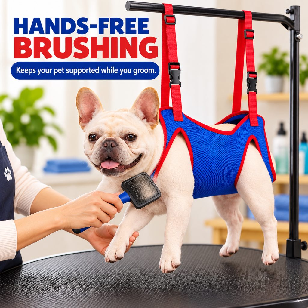 Pet Grooming Hammock for Nail Trimming & Home Grooming – Helps Keep Dogs & Cats Steady