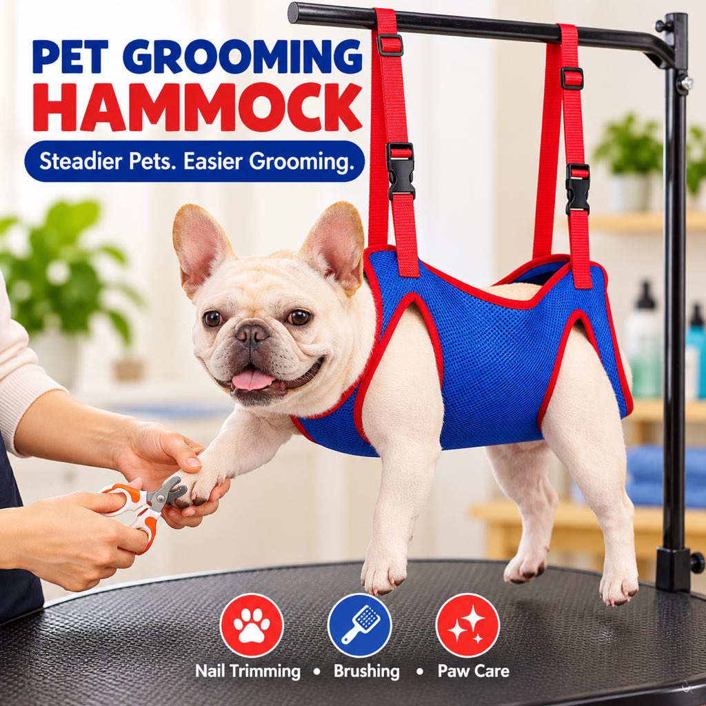 Pet Grooming Hammock for Nail Trimming & Home Grooming – Helps Keep Dogs & Cats Steady