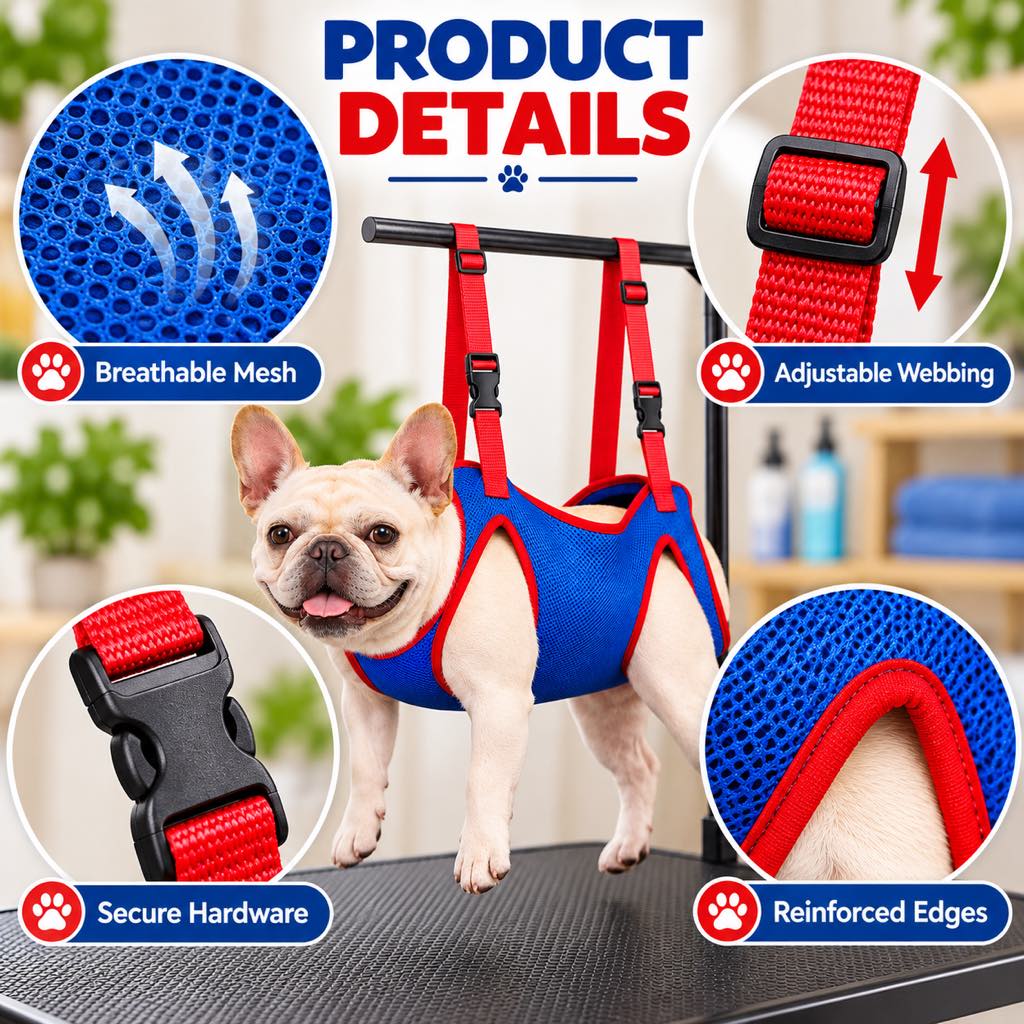 Pet Grooming Hammock for Nail Trimming & Home Grooming – Helps Keep Dogs & Cats Steady