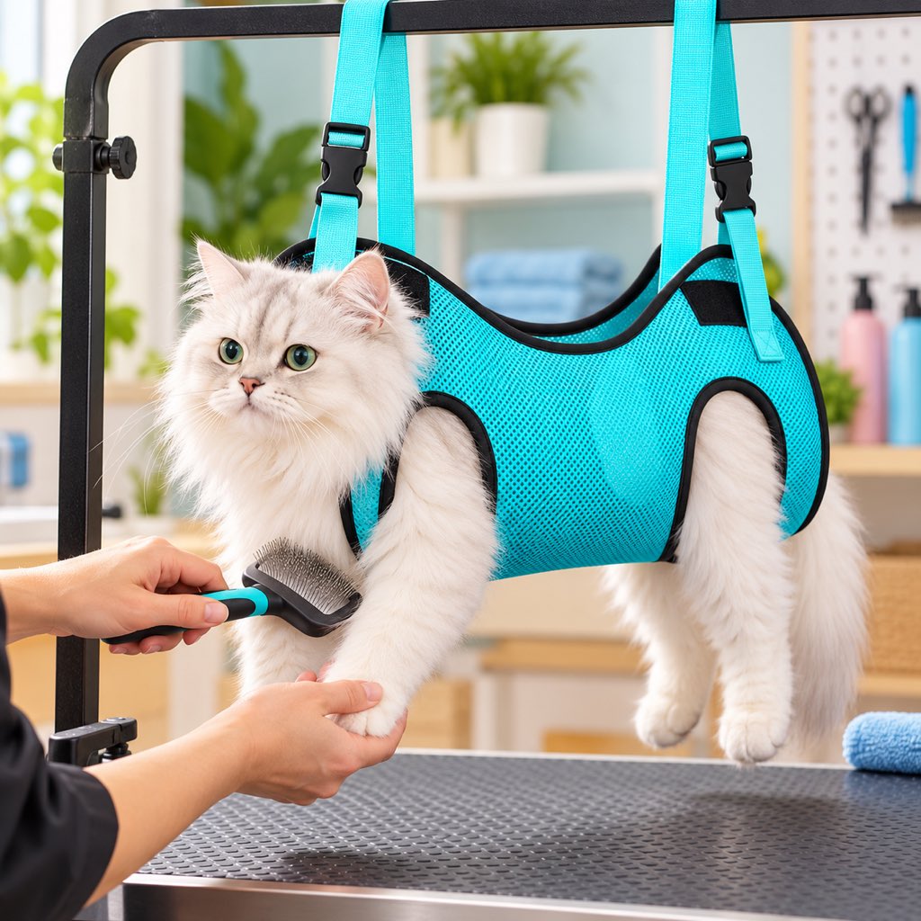 Pet Grooming Hammock for Nail Trimming & Home Grooming – Helps Keep Dogs & Cats Steady